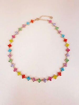 Collier Princesse – Fleurs zircon colorées