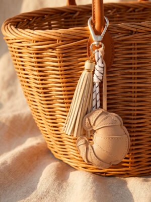 Porte clé sac grigri Ylva – Croissant