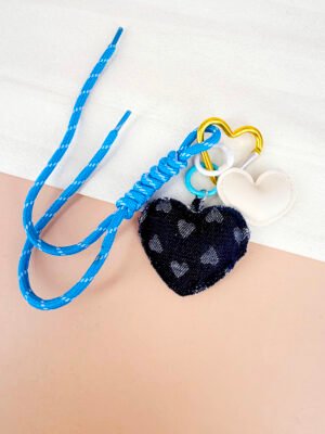 Porte clé sac grigri Anne – Coeur