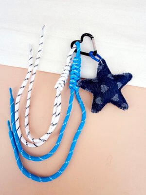 Porte clé sac grigri Christine – Etoile bleu