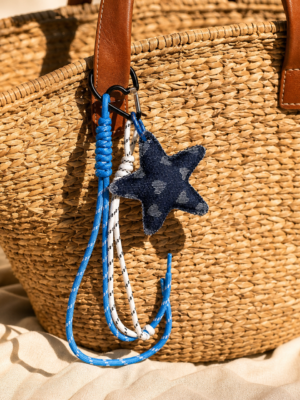 Porte clé sac grigri Christine – Etoile bleu