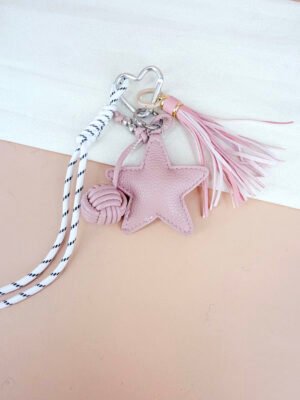 Porte clé sac grigri Estelle – Etoile rose