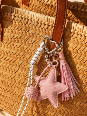 Porte clé sac grigri Estelle – Etoile rose