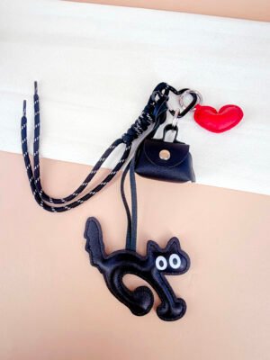 Porte clé sac grigri Nella – Chat noir