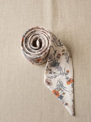 Foulard bandeau satiné multicolore motif fleurs