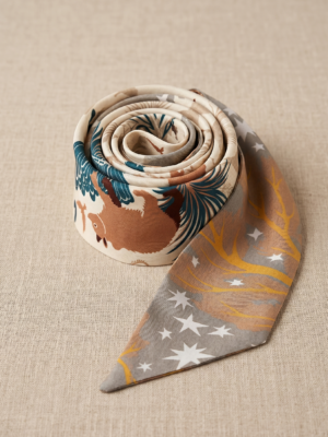 Foulard bandeau satiné multicolore motif animal