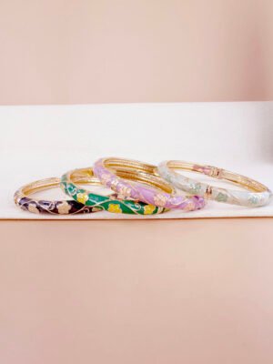 Bracelet Calista – Jonc émaillé fleurs