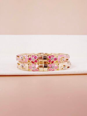 Bracelet Amaryllis – Jonc émaillé fleurs