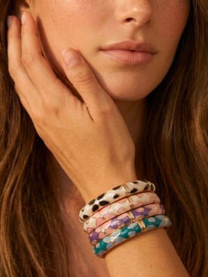 Bracelet Anthéa – Jonc émaillé fleurs