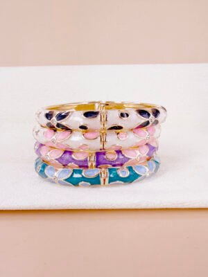 Bracelet Anthéa – Jonc émaillé fleurs