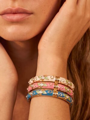 Bracelet Lygie – Jonc émaillé fleurs