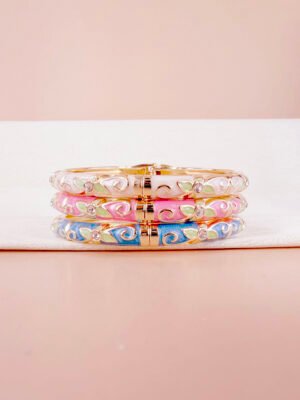 Bracelet Lygie – Jonc émaillé fleurs