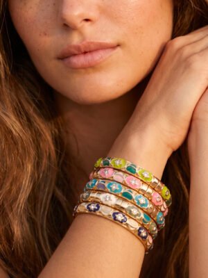 Bracelet Capucine – Jonc émaillé fleurs