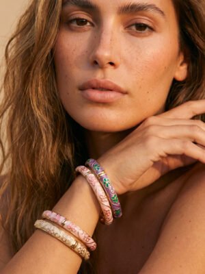 Bracelet Marguerite – Jonc émaillé fleurs