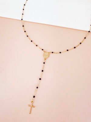 Collier Chapelet – Perles noires