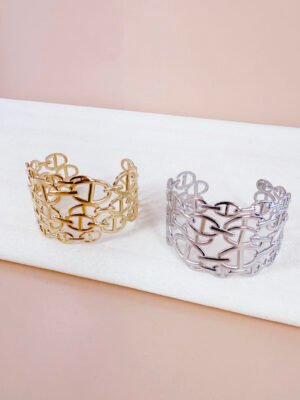 Manchette Linnea – Maille marine