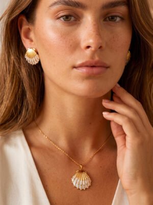 Parure Elsa – Coquillage blanc
