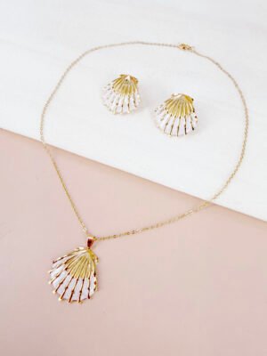 Parure Elsa – Coquillage blanc