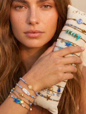 Lot de 12 bracelets océan en acier Inoxydable – Modèles Assortis avec Présentoir Offert