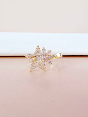 Bague Aurore – Anti-stress étoile dorée strass