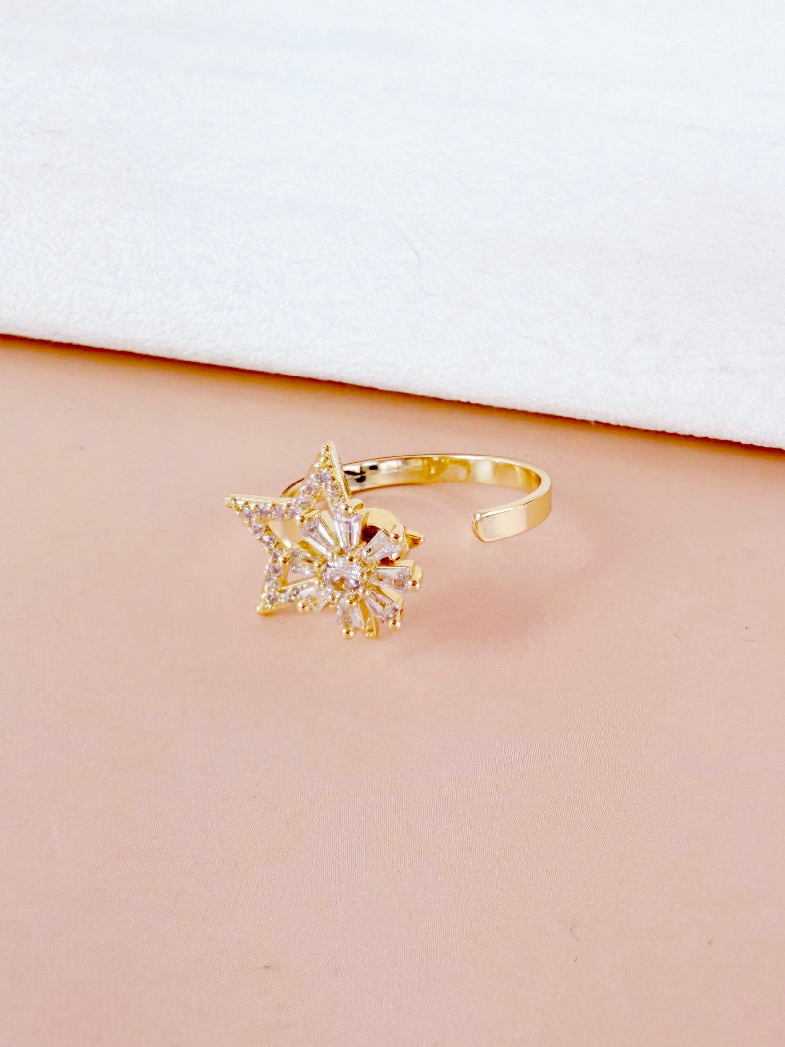Bague Aurore - Anti-stress étoile dorée strass – Image 2