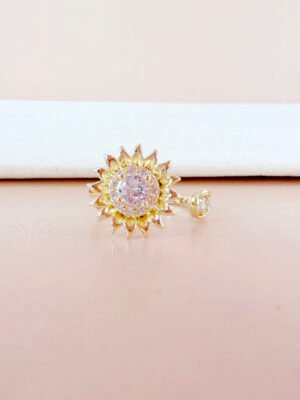 Bague Berenice – Anti-stress fleur violette dorée