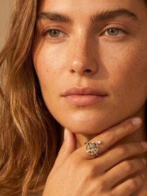 Bague Capucine – Anti-stress motif rond multicolore