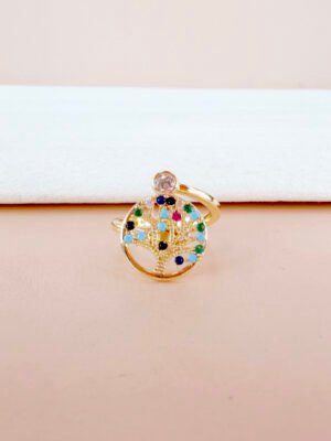 Bague Capucine – Anti-stress motif rond multicolore