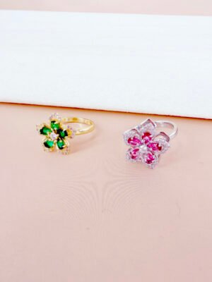 Bague Constance – Anti-stress duo fleurs colorées