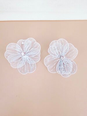 Boucles d&rsquo;oreilles Diane – Grandes fleurs transparentes