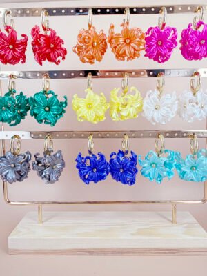 Boucles d&rsquo;oreilles Garance – Fleurs multicolores