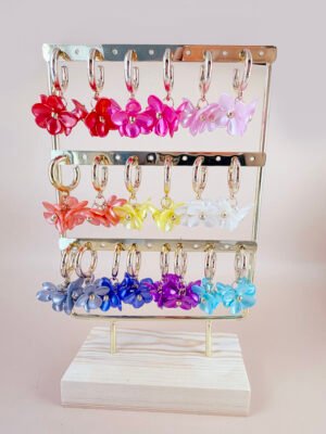 Boucles d&rsquo;oreilles Eugenie – Fleurs multicolores