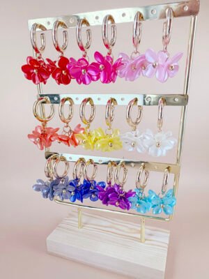 Boucles d&rsquo;oreilles Eugenie – Fleurs multicolores