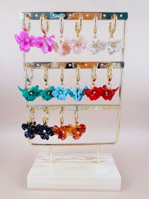 Boucles d&rsquo;oreilles Aliya – Fleurs multicolores