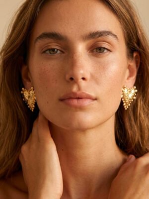 Boucles d’oreilles Flavie – Coeurs en métal