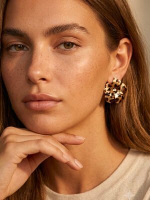 Boucles d’oreilles Iris – Fleur léopard