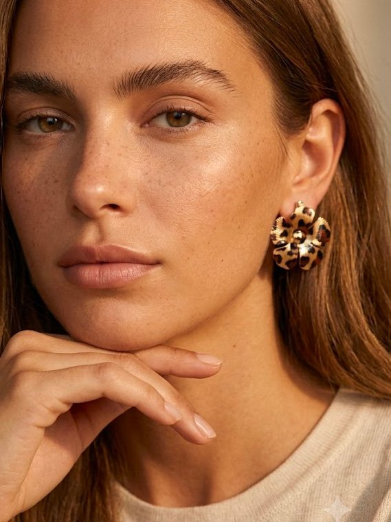 Boucles d'oreilles Iris - Fleur léopard
