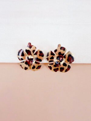 Boucles d’oreilles Iris – Fleur léopard