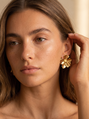 Boucles d’oreilles Lila – Fleurs en métal