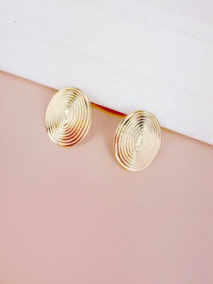 Boucles d’oreilles Lisa – Ovales spiralées dorées
