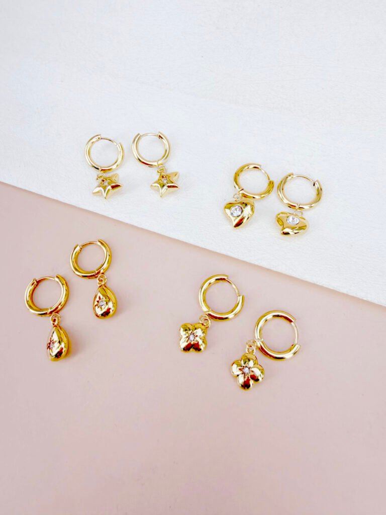 Boucles d'oreilles Celeste - Pack boucles d'oreilles dorées