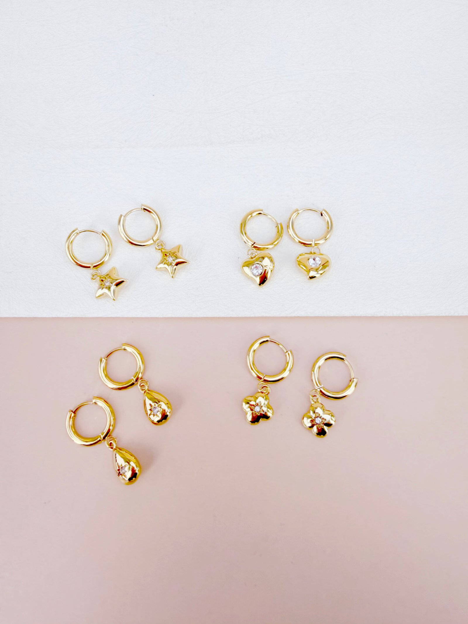 Boucles d'oreilles Celeste - Pack boucles d'oreilles dorées – Image 2