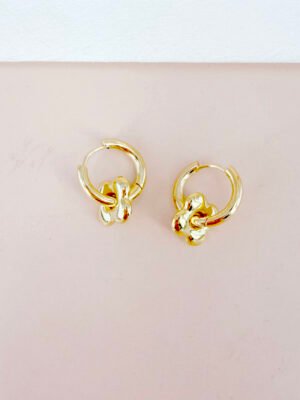 Boucles d’oreilles Lena – Trèfles dorés acier inoxydable