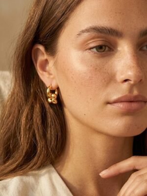 Boucles d’oreilles Lena – Trèfles dorés acier inoxydable