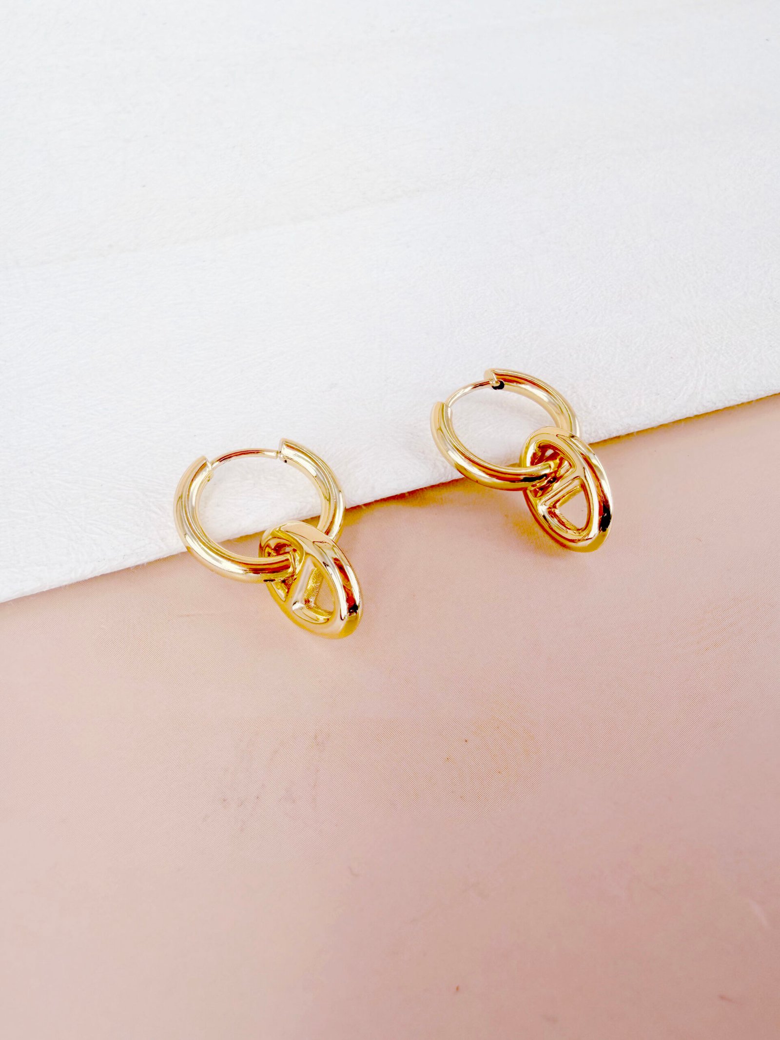Boucles d'oreilles Maelle - Maille marine dorée acier inoxydable – Image 3