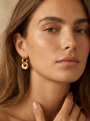 Boucles d’oreilles Juliette – Dorées acier inoxydable