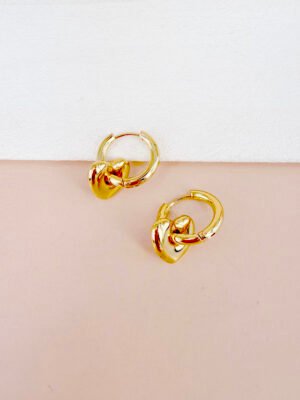 Boucles d’oreilles Noelie – Cœurs dorés acier inoxydable