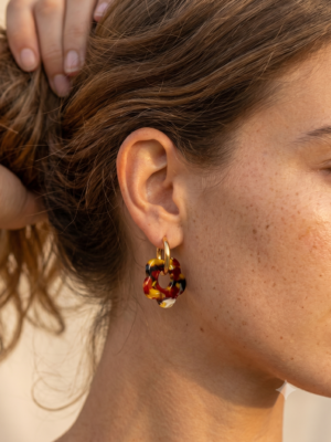 Boucles d’oreilles Victoire – Fleur en résine