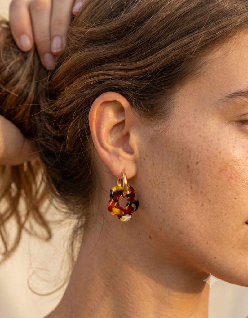 Boucles d'oreilles Victoire - Fleur en résine