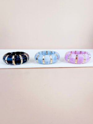 Bracelet Albane – Large effet marbré avec détails dorés